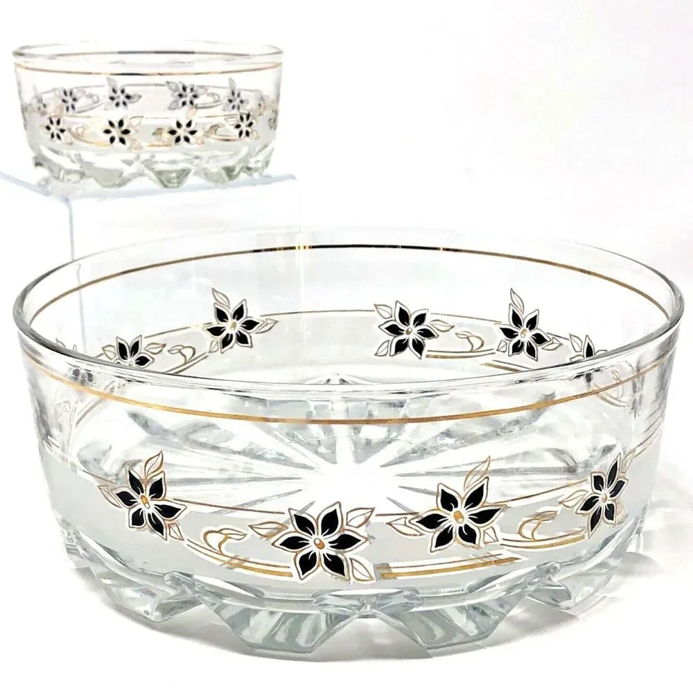 MCM Decover Italy Glass Chip & Dip Elegant Snack Bowl Set VTG Mod 60s
